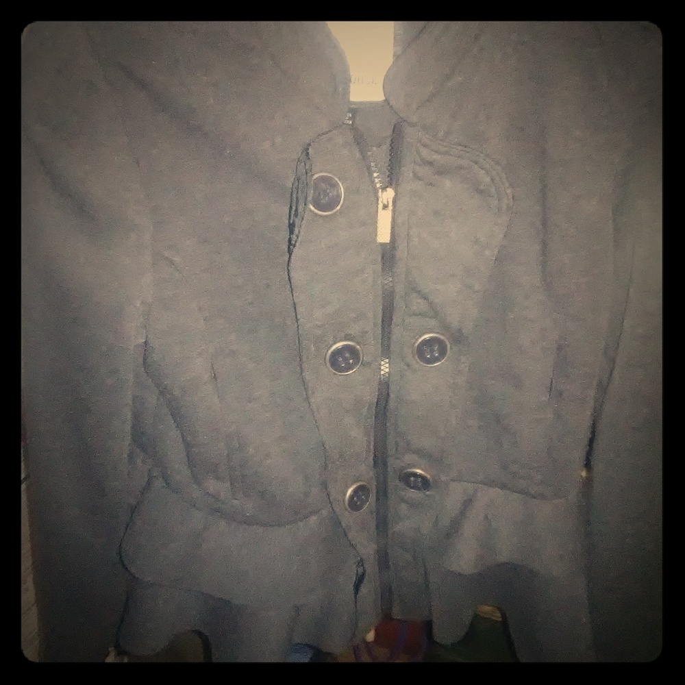 Ruffeled zip up jacket
